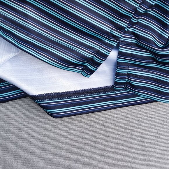 Greg Norman Golf Polo Shirt men size M blue colour classic bar stripe shark polo - Picture 7 of 9